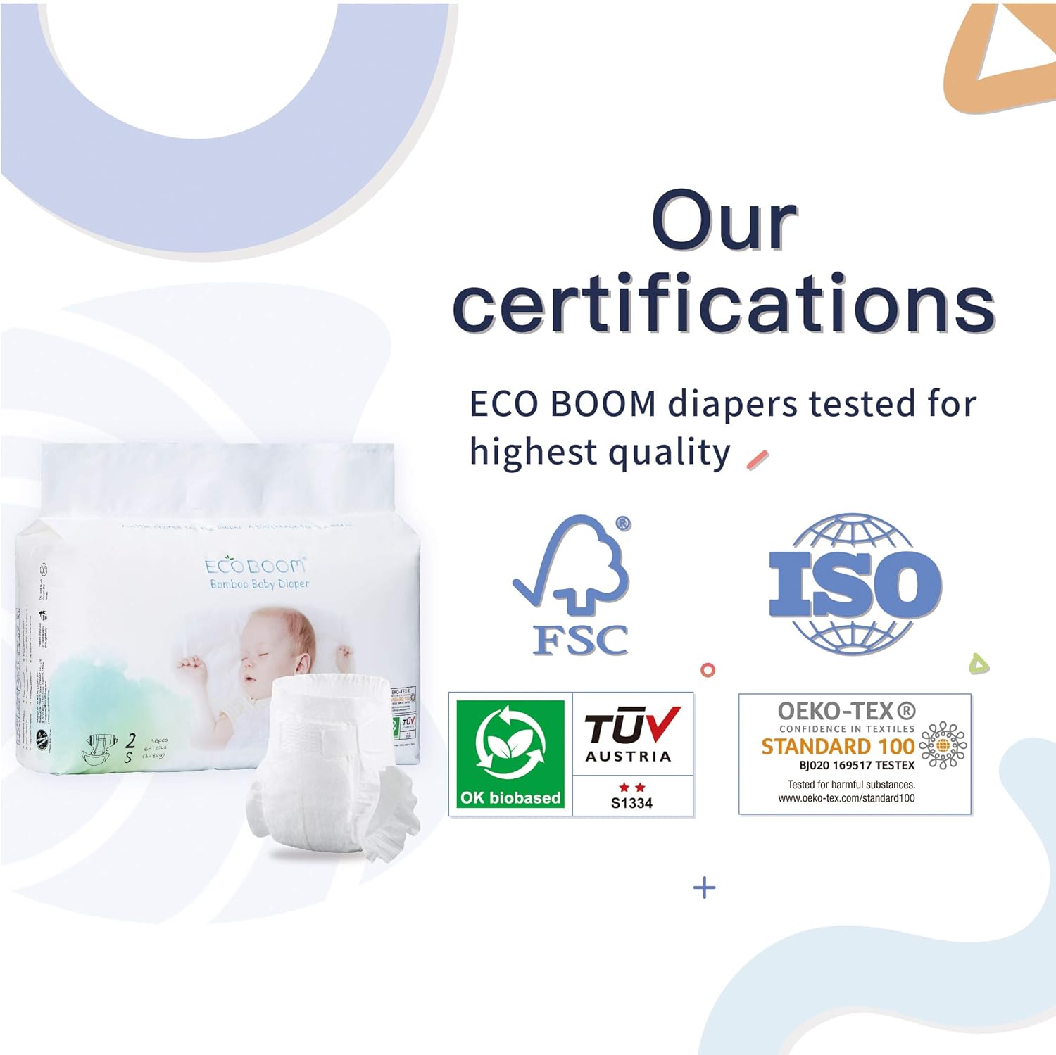 ECO BOOM Diapers, Baby Bamboo Viscose Diapers, Eco-Friendly Natural Soft Disposable Nappies for Infant, Size 3 Suitable for 13 to 22lb (Medium- 74 Count) - Image 3